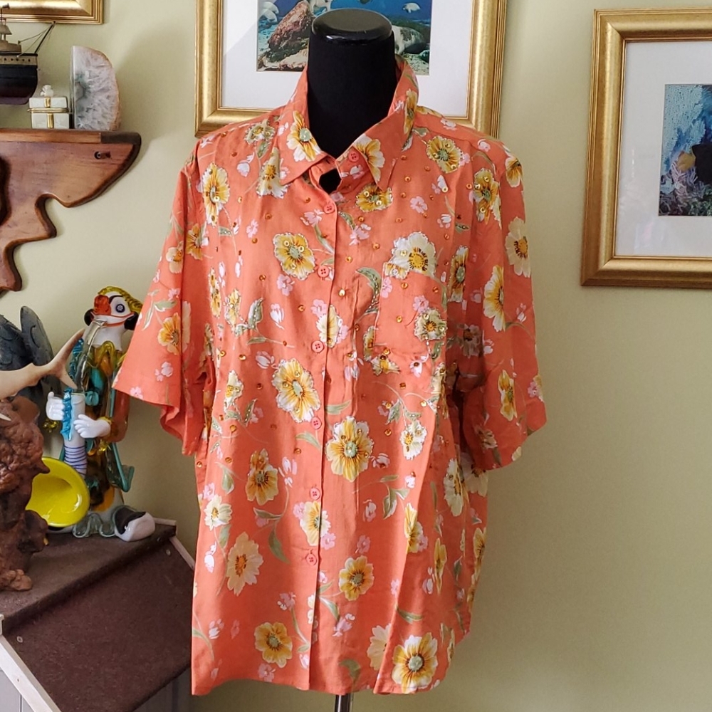🔴Main street womens button down shirt and matching
